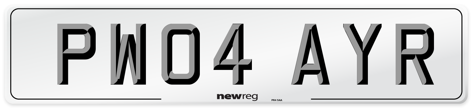 PW04 AYR Number Plate from New Reg